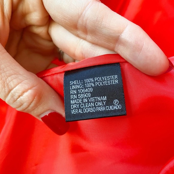 PRESTON & YORK Women's Scarlet Red Zebra Zip Pockets Open Front Blazer sz 8 - Picture 8 of 9